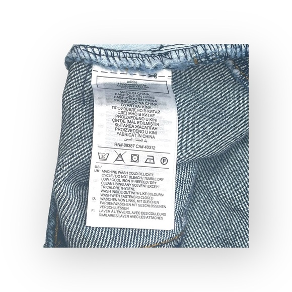 VHTF: new adidas originals x Ivy Park ᯾ Beyoncé Denim Mini Skirt ᯾ Dark Stripe M - Picture 13 of 17